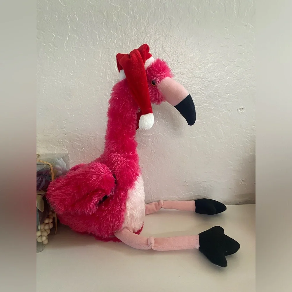 Dan Dee singing Pink Flamingo Macarena Christmas animated Santa hat NWT